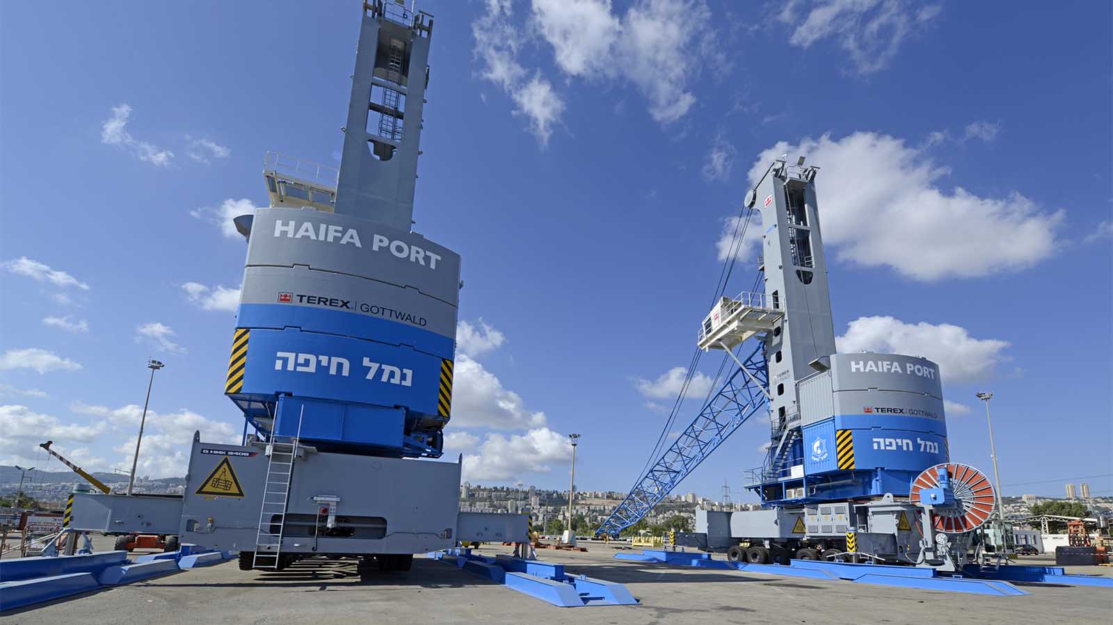 الرافعات الجديدة في ميناء حيفا (تصوير: ميناء حيفا)